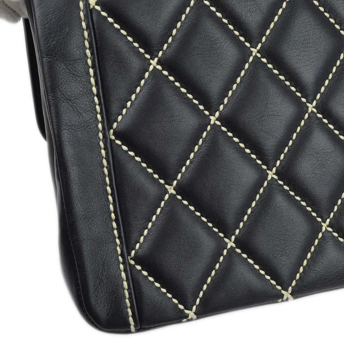 Chanel 2004-2005 Black Calfskin Wild Stitch Handbag