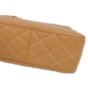 Chanel Beige Caviar Straight Flap Shoulder Bag