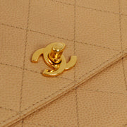 Chanel Beige Caviar Straight Flap Handbag