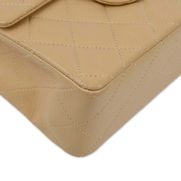 Chanel Beige Lambskin Mini Classic Square Flap Shoulder Bag 17