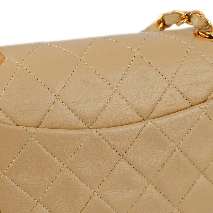 Chanel Beige Lambskin Mini Classic Square Flap Shoulder Bag 17