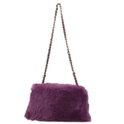 Chanel Purple Fur Chain Shoulder Bag