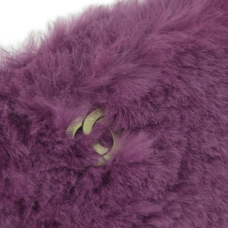 Chanel Purple Fur Chain Shoulder Bag