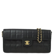 Chanel Black Lambskin Choco Bar East West Shoulder Bag
