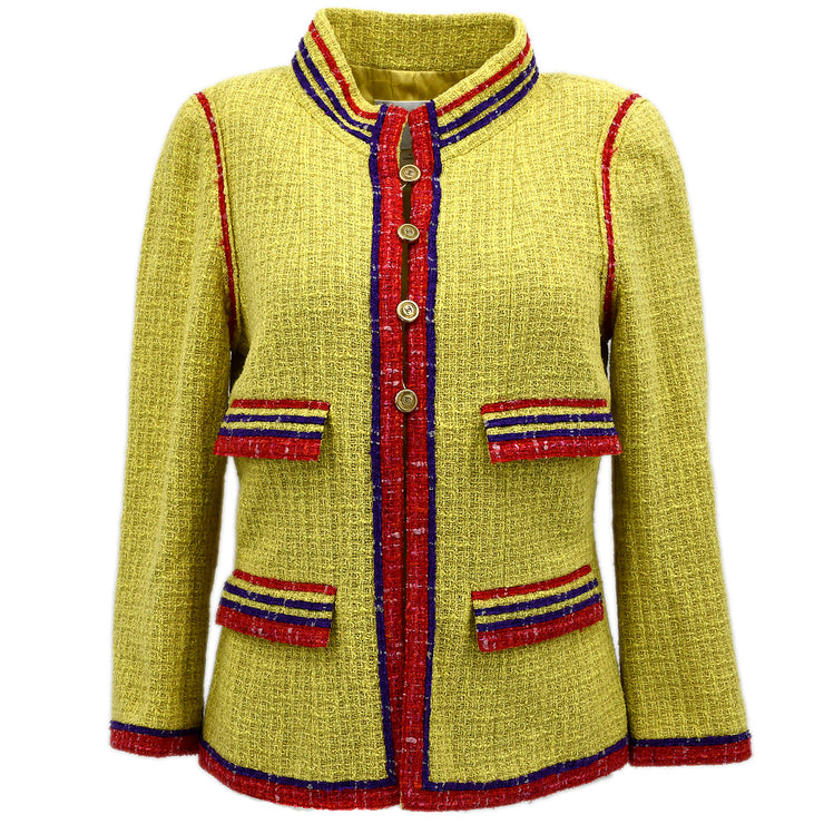 Chanel Single Breasted Jacket Yellow 06P #38