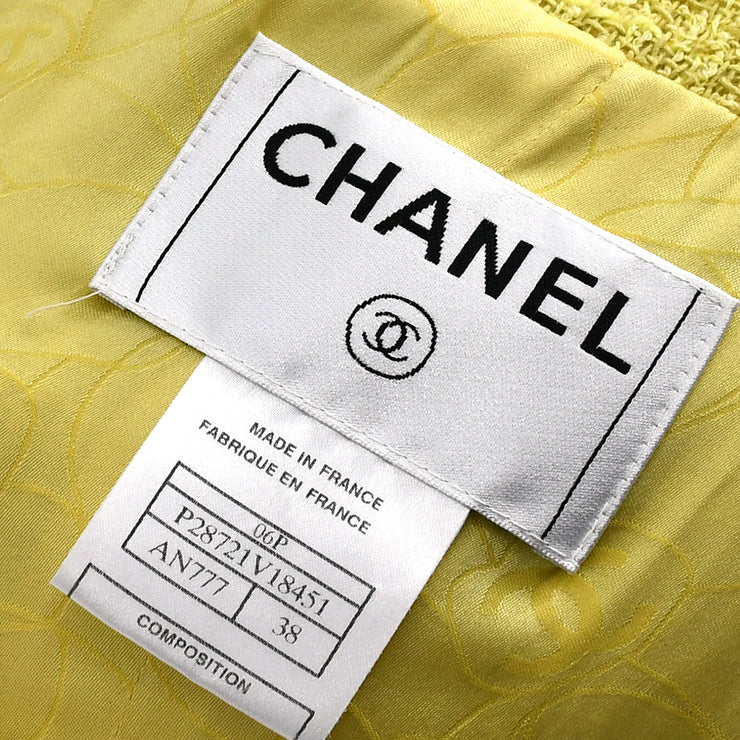 Chanel Single Breasted Jacket Yellow 06P #38