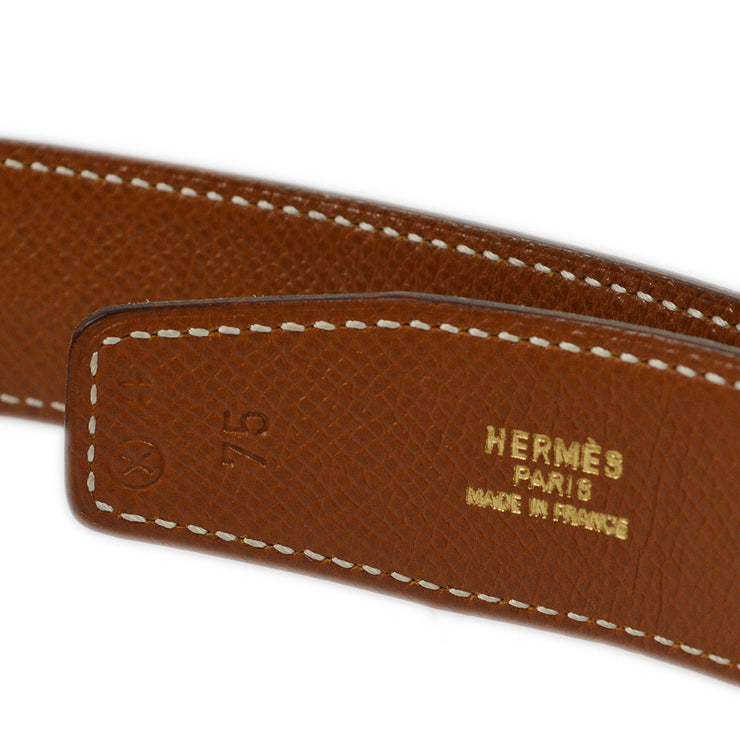 Hermes 1994 Box Calf Constance Reversible Belt #75 Small Good