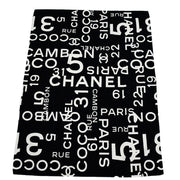 Chanel Beach Towel Black Small Good