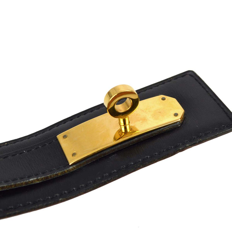 Hermes Black Box Calf Kelly Belt ◯S #76 Small Good