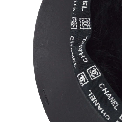 Chanel Sport Line Hunting Cap Hat Black #57 Small Good