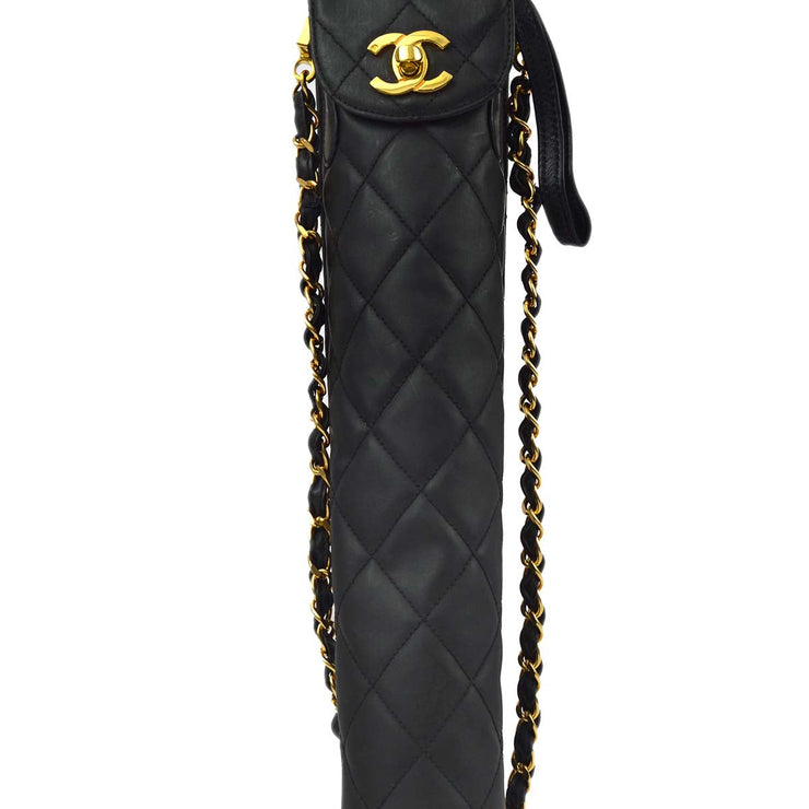 Chanel Black Umbrella With Shoulder Pouch Black Small Good