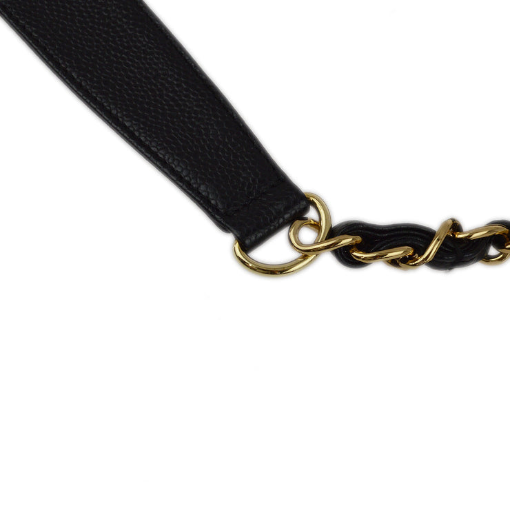 Chanel Black Caviar Hobo Chain Handbag