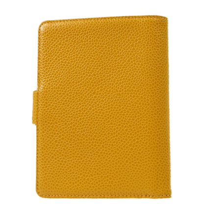 Chanel 2001-2003 Yellow Caviar Note Book Cover Small Good