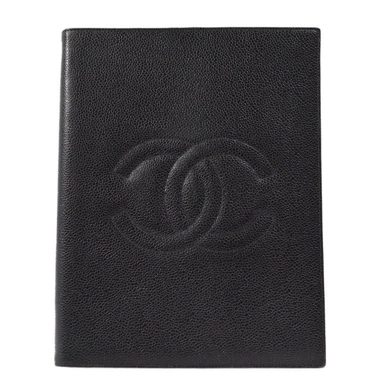 Chanel Black Caviar Note Book Cover Small Good