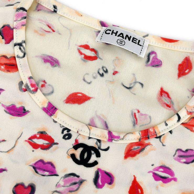 Chanel Lipstick Cropped T-shirt Ivory #40