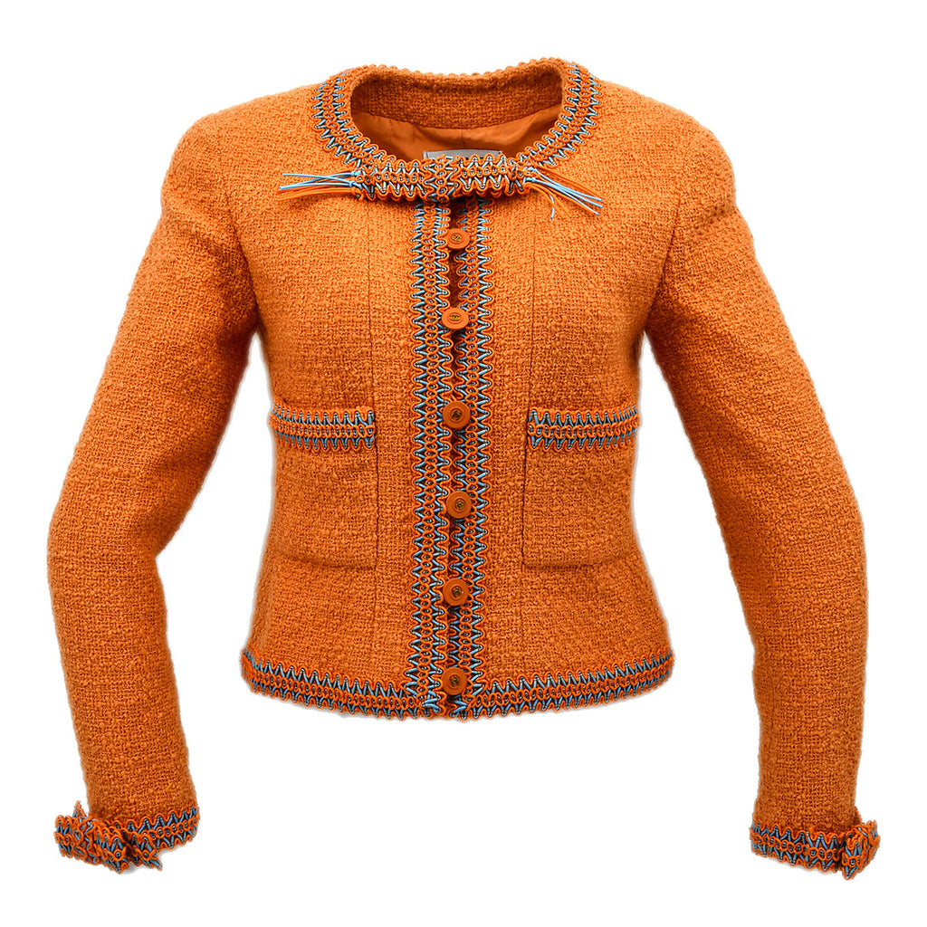 Chanel Collarless Jacket Orange 94P #38 – AMORE Vintage Tokyo
