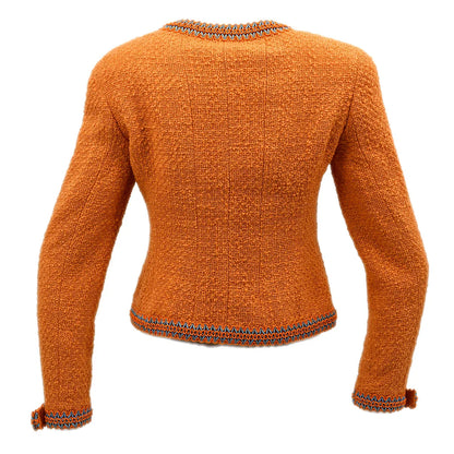 Chanel Collarless Jacket Orange 94P #38