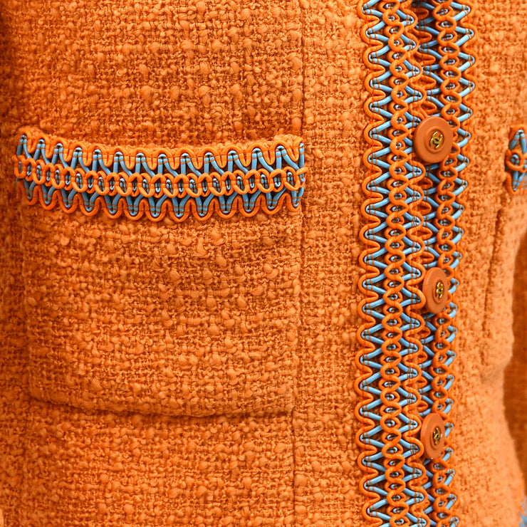 Chanel Collarless Jacket Orange 94P #38