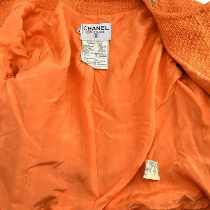 Chanel Collarless Jacket Orange 94P #38