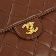 Chanel Brown Lambskin Double Sided Classic Flap Handbag