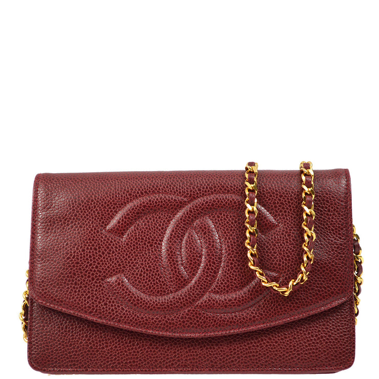 Chanel Red Caviar Timeless WOC Wallet