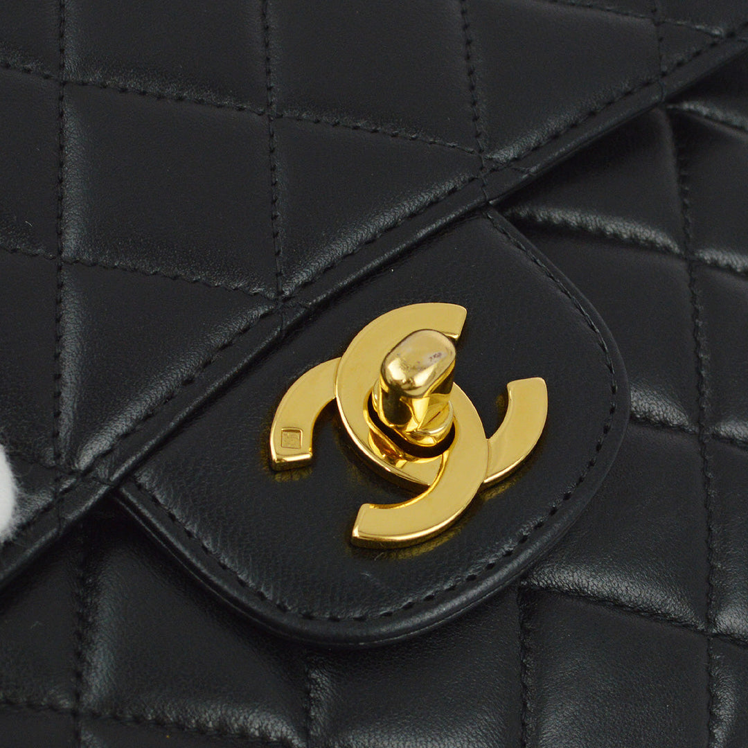 Chanel 1994-1996 Black Lambskin Double Sided Classic Flap