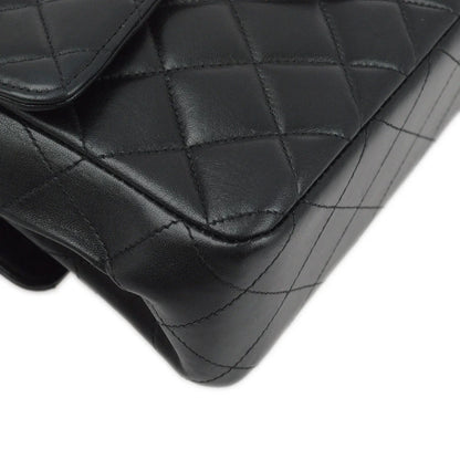 Chanel 1994-1996 Black Lambskin Double Sided Classic Flap Shoulder Bag