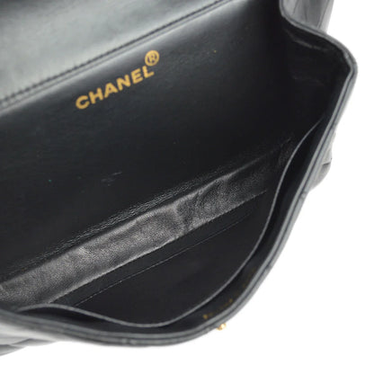 Chanel 1994-1996 Black Lambskin Double Sided Classic Flap Shoulder Bag