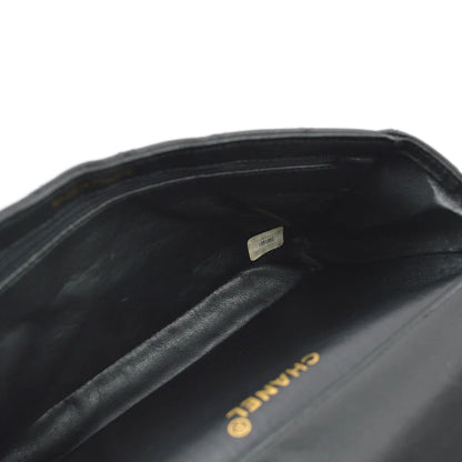 Chanel 1994-1996 Black Lambskin Double Sided Classic Flap Shoulder Bag