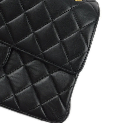 Chanel 1994-1996 Black Lambskin Double Sided Classic Flap Shoulder Bag