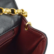 Chanel Black Lambskin Border Flap Shoulder Bag Mini