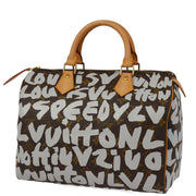 Louis Vuitton 2001 White Monogram Graffiti Speedy 30 Handbag M92195