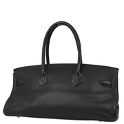 Hermes 2004 Black Taurillon Clemence Shoulder Birkin Handbag