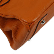 Hermes 2005 Potiron Taurillon Clemence Shoulder Birkin Handbag