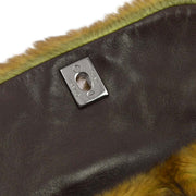 Chanel Brown Fur Chain Handbag