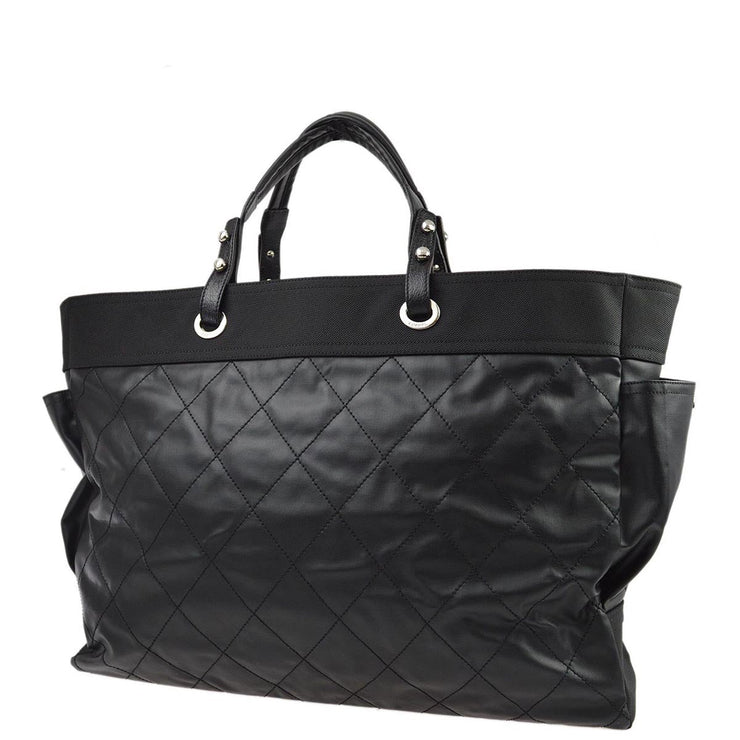 Chanel Black Canvas Paris-Biarritz Tote Handbag