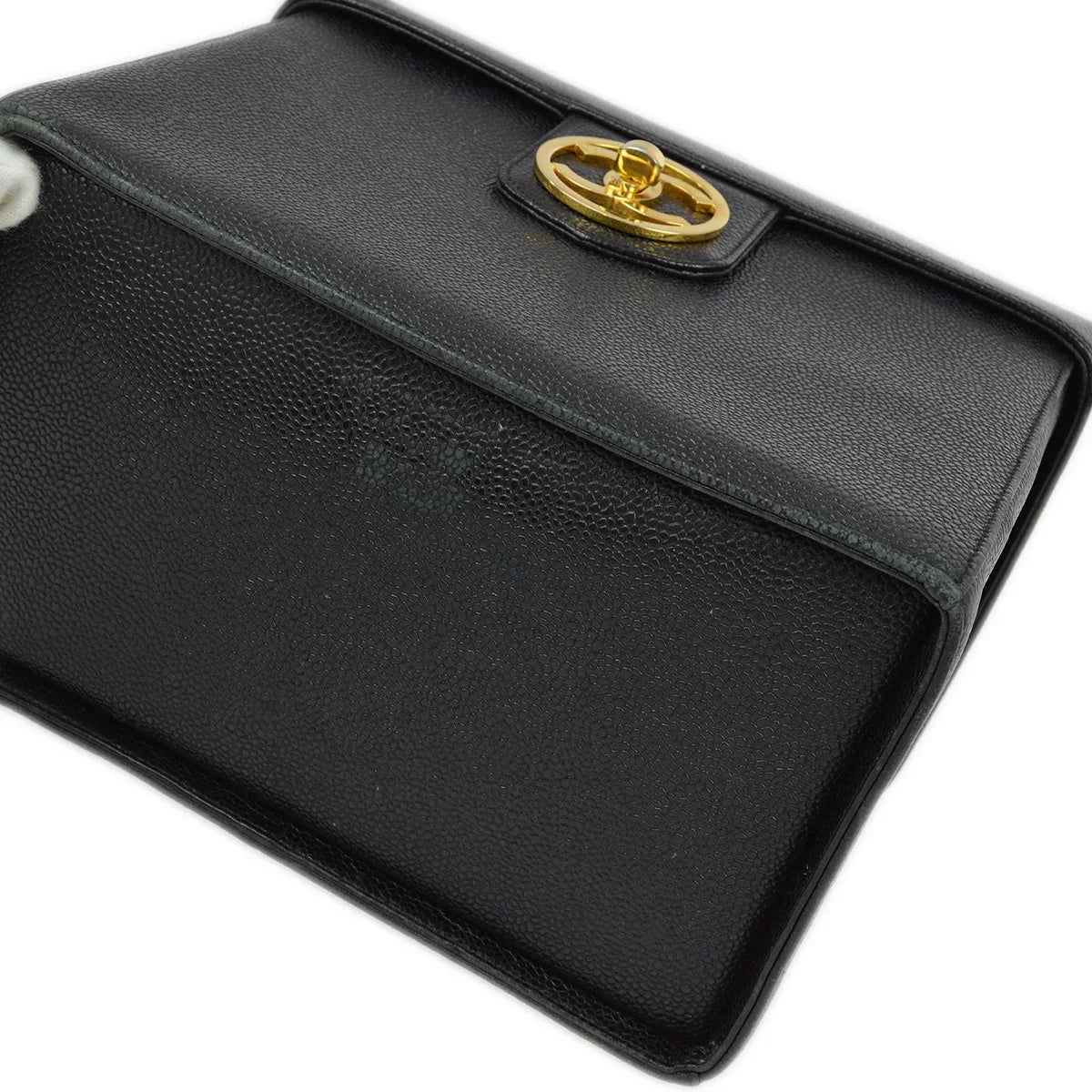 Chanel 1994-1996 Black Caviar Vanity 2way Shoulder Handbag