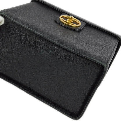 Chanel 1994-1996 Black Caviar Vanity 2way Shoulder Handbag