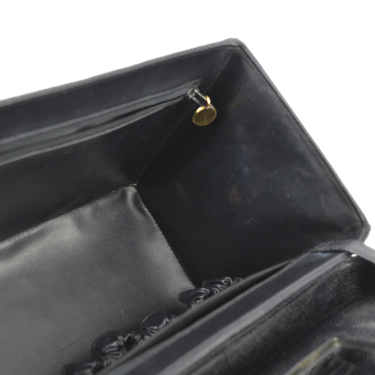 Chanel 1994-1996 Black Caviar Vanity 2way Shoulder Handbag