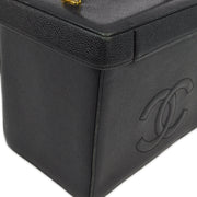 Chanel Black Caviar Vanity 2way Shoulder Handbag