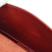 Chanel Red Canvas Choco Bar Chain Shoulder Bag