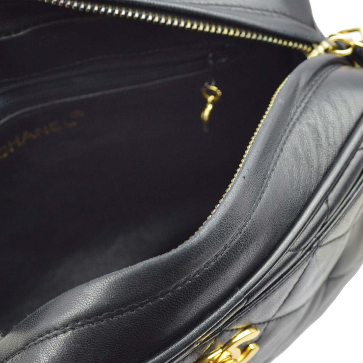 Chanel Black Lambskin Camera Bag Small