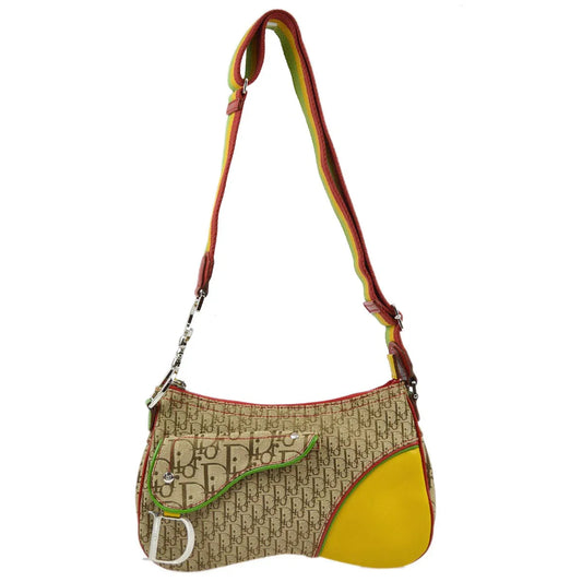 Christian Dior 2004 Rasta-Color Trotter Saddle Shoulder Bag