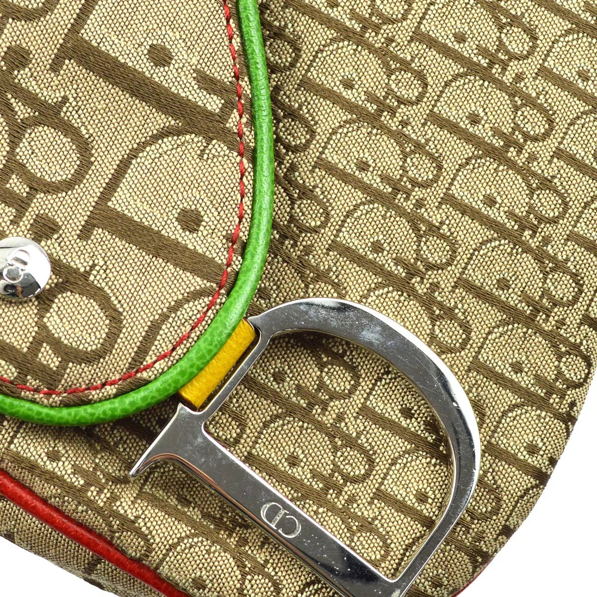 Christian Dior 2004 Rasta-Color Trotter Saddle Shoulder Bag