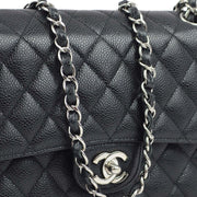 Chanel * Black Caviar Medium Classic Double Flap Shoulder Bag