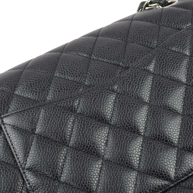 Chanel * Black Caviar Medium Classic Double Flap Shoulder Bag