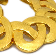 Chanel Flower Dangle Earrings Clip-On Gold 97P
