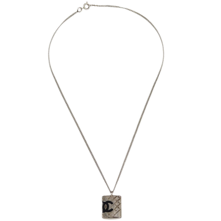 Chanel Cambon Ligne Chain Necklace Pendant Silver 05C
