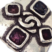 Chanel Earrings Clip-On Stone Silver 99A