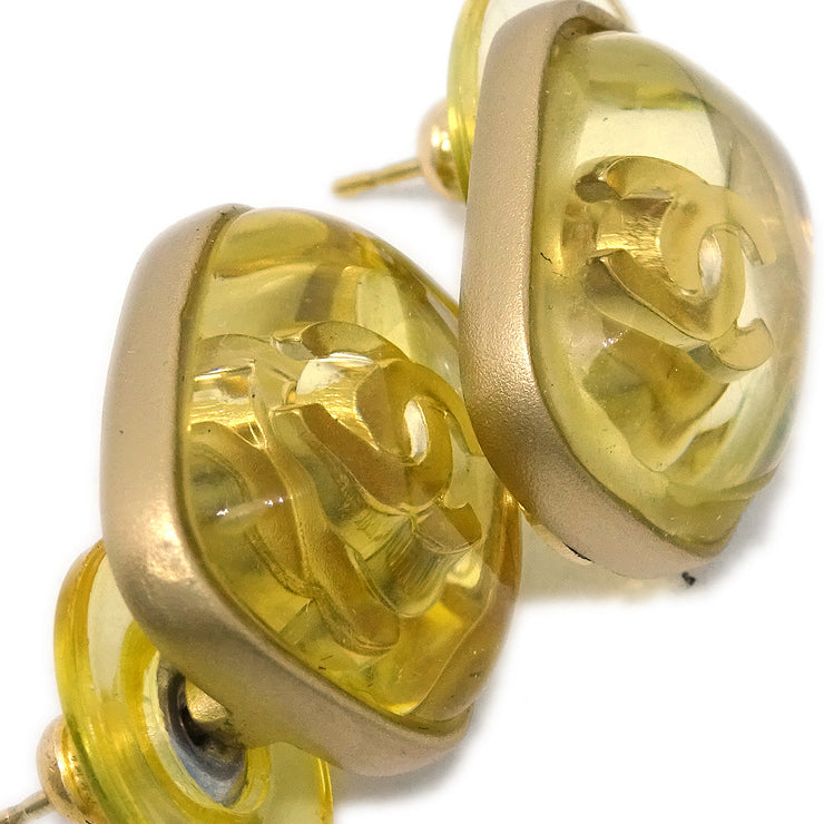 Chanel Square Piercing Earrings Gold 01P